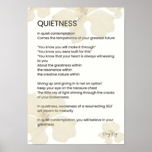 Ruhe Inspiration geschriebenes Word Gedicht Poster