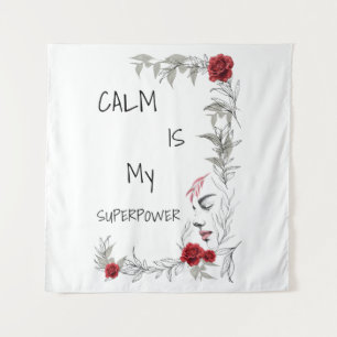 Ruhe ist mein Superheld Selbstvertrauen & Zuvers Wandteppich