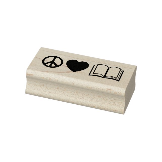 Ruhe, Liebe & Bücher Briefmarke der Holzkunst Gummistempel (Stempel)