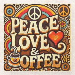 Ruhe, Liebe & Coffee Retro Untersetzer