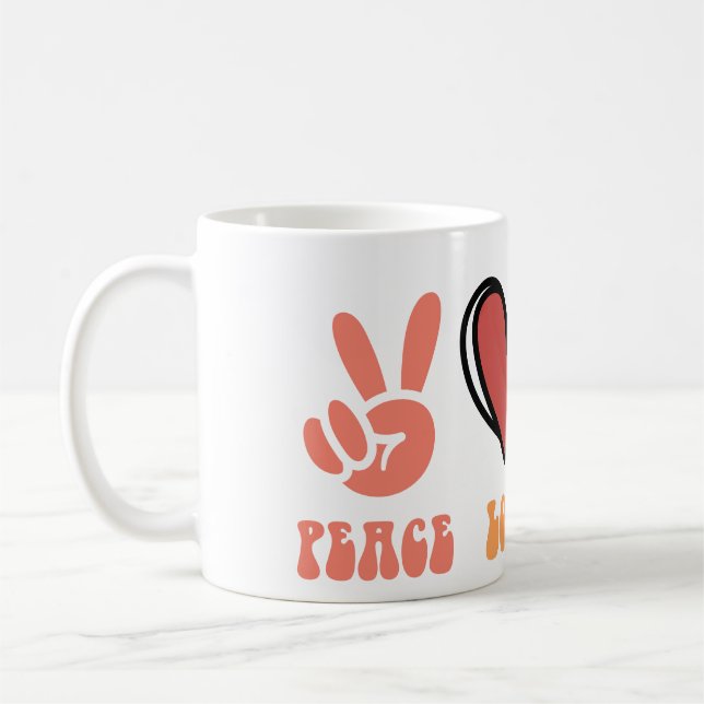 Ruhe, Liebe, Crochet - Klassische Tasse (Links)