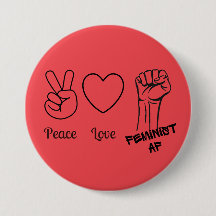 Ruhe, Liebe, Feminist AF - rote Taste