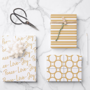 Ruhe, Liebe, Freude und Weihnachten Geschenkpapier Set