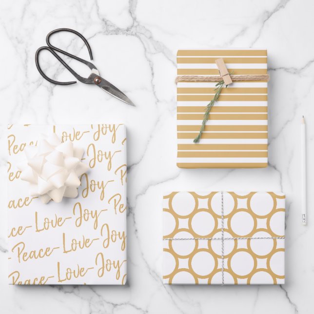 Ruhe, Liebe, Freude und Weihnachten Geschenkpapier Set (Vorderseite)