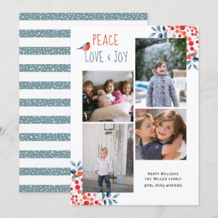 Ruhe, Liebe, Freude Weihnachten - 4 Foto Collage C Einladung