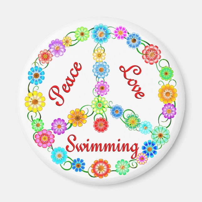 Ruhe Liebe Schwimmen Magnet (Vorne)