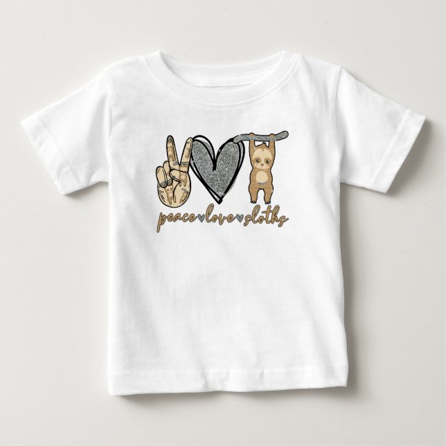 Ruhe, Liebe, Sloths Niedlich Baby Sloth Baby T-shirt (Vorderseite)