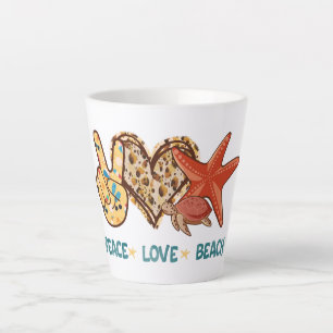 Ruhe, Liebe, Strand   Friede, Herz, Schildkröte Milchtasse