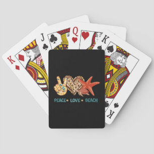 Ruhe, Liebe, Strand   Friede, Herz, Schildkröte Spielkarten