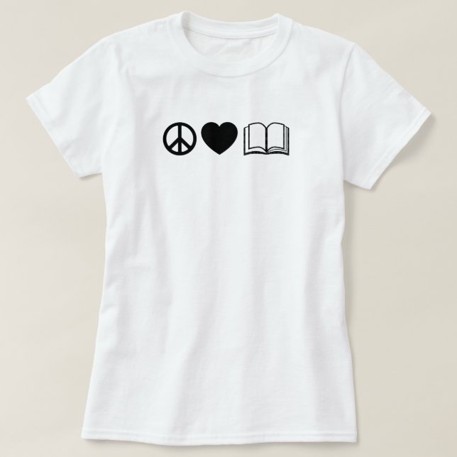 Ruhe, Liebe und Bücher - T - Shirt (Design vorne)