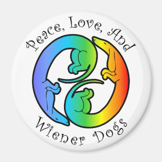 Ruhe, Liebe und Dackel-Hunde-Magnet Magnet