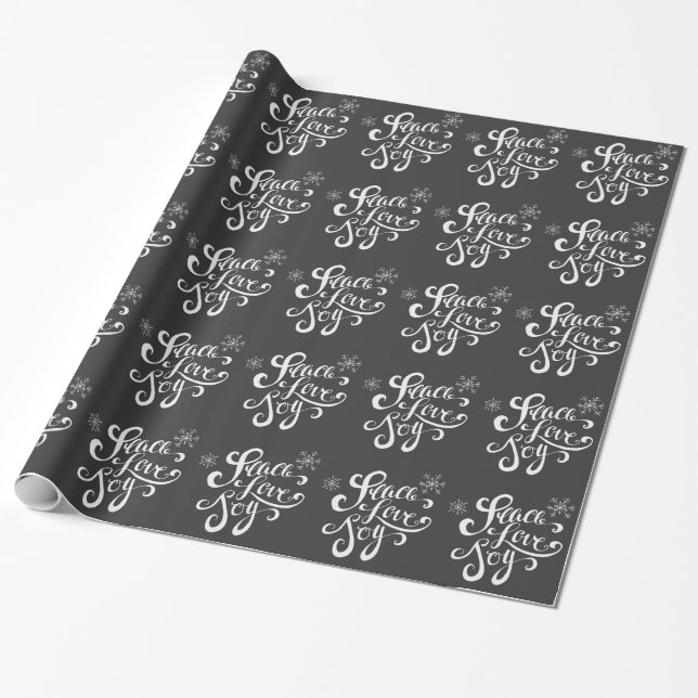 Ruhe, Liebe und Freude im Chalkboard Urlaubspapier Geschenkpapier (Ungerollt)
