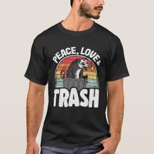 Ruhe, Liebe und Müll Funny Opossum Meme Mülleimer T-Shirt