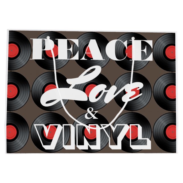 Ruhe, Liebe und Vinyl Große Geschenktüte (Rückseite)