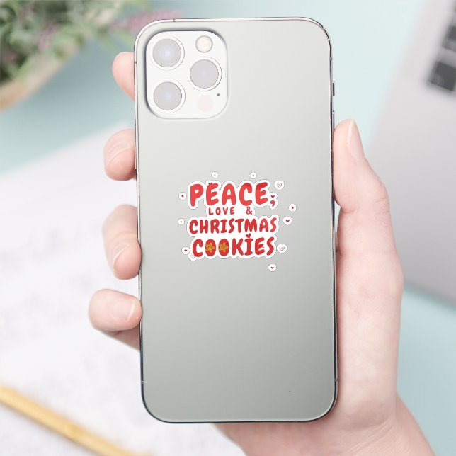Ruhe, Liebe und Weihnachtskekse Aufkleber (Telefon)