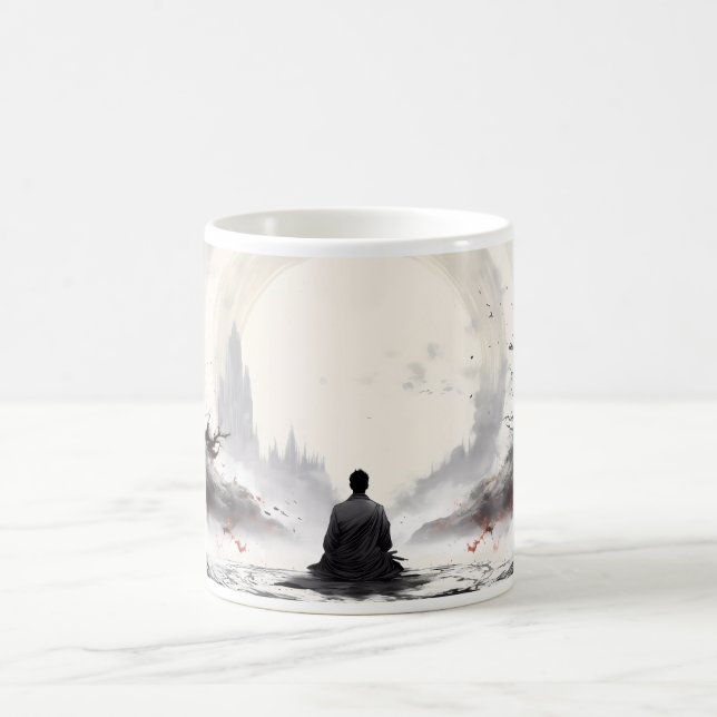Ruhe, Meditation und Frieden Kaffeetasse (Mittel)