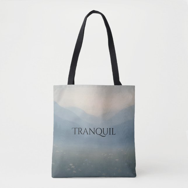 Ruhe - Misty Mountain Scene Tote Bag Tasche (Vorderseite)
