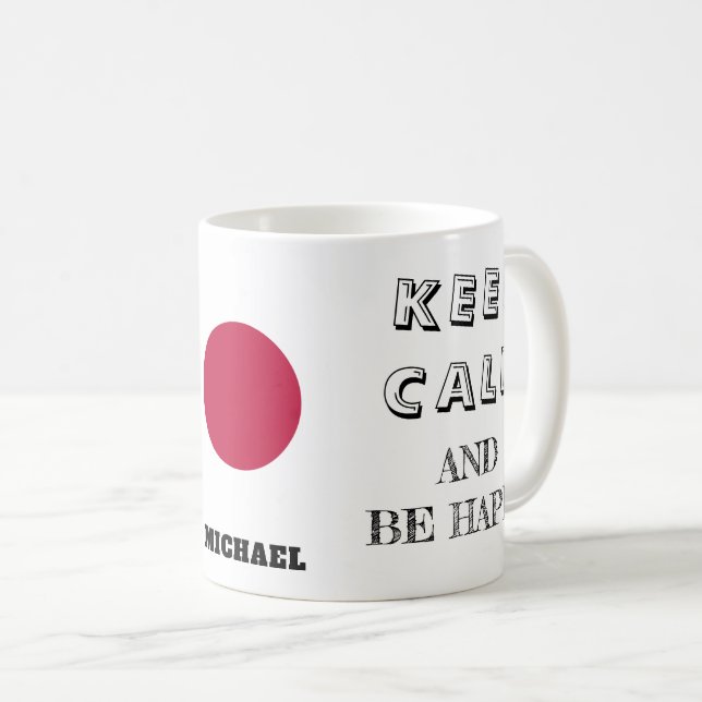 Ruhe mit japanischer Flagge behalten Kaffeetasse (VorderseiteRechts)