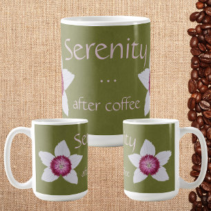 Ruhe nach dem Kaffee Weiß & Rosa Clematie Grün Kaffeetasse