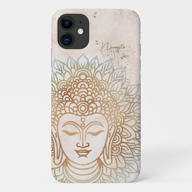 Ruhe neatrale Töne und Goldbuddha tibetisch Case-Mate iPhone Hülle (Rückseite)