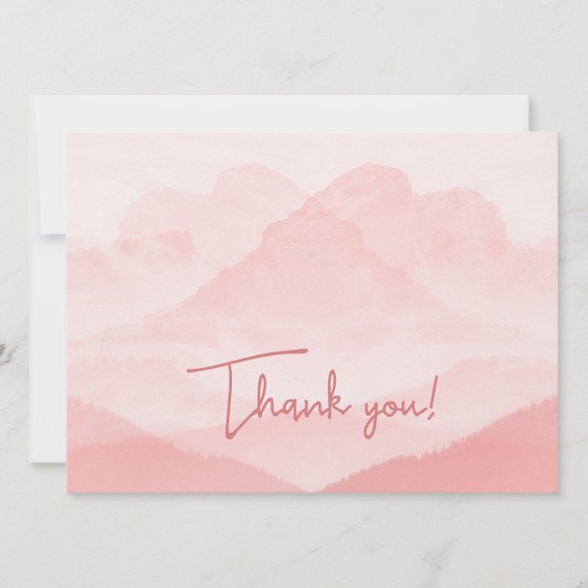 Ruhe Romantische rosa Landschaft Feiertagskarte (Vorderseite)