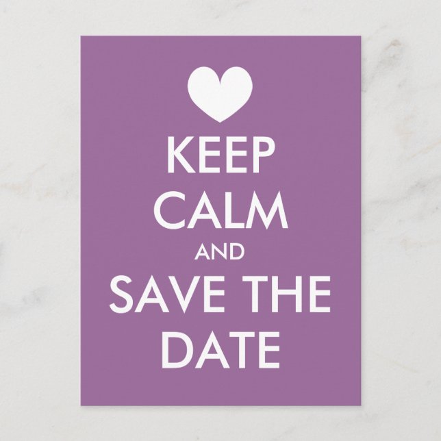 Ruhe Save the Date nach Karte behalten | Lavendel (Vorderseite)