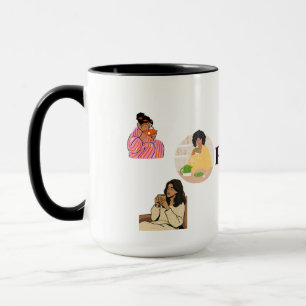 RUHE, SCHLÜRFER DES FRIEDENS SCHWARZE UND WEISSE K TASSE