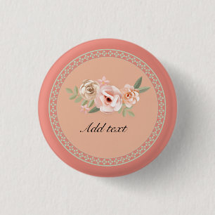 Ruhe, schöne Blumenmuster Button