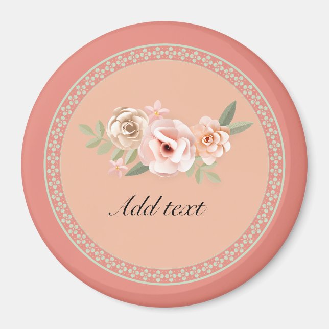 Ruhe, schöne Blumenmuster Magnet (Vorne)