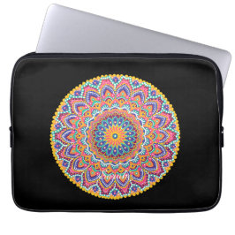 Ruhe Schöne farbenfrohe Floral Mandala Laptopschutzhülle