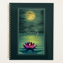 Ruhe - Schöne Lotus-Blume und Vollmond