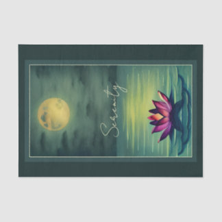 Ruhe - Schöne Lotus-Blume und Vollmond Seidenpapier