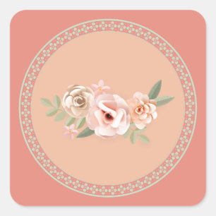 Ruhe, schönes pastellfarbenes Design, Quadratischer Aufkleber