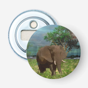 "Ruhe Stärke: Der Bullelefant grast" Flaschenöffner