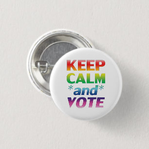 "Ruhe und Abstimmung behalten" Pride rainbow lgbtq Button