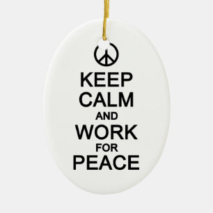 Ruhe und Arbeit für Friedensverzierungen behalten, Keramik Ornament