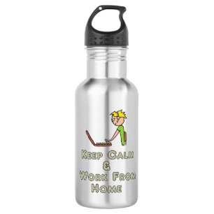 Ruhe und Arbeit von Zuhause behalten Edelstahlflasche