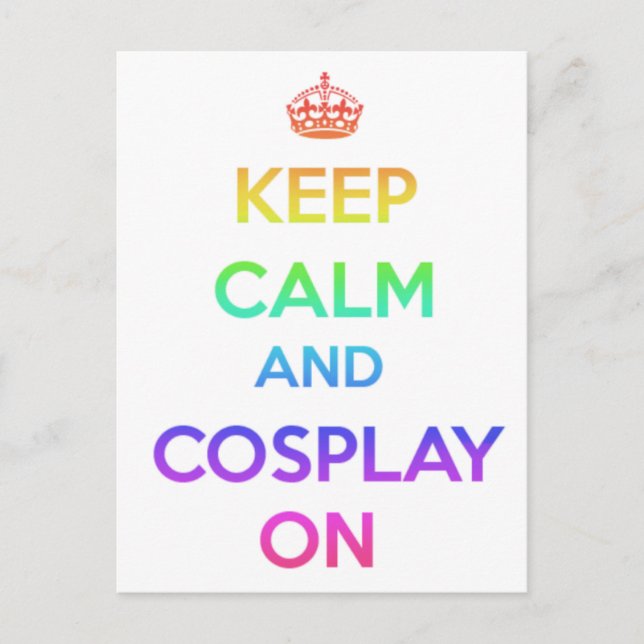 Ruhe und Cosplay behalten Postkarte (Vorderseite)