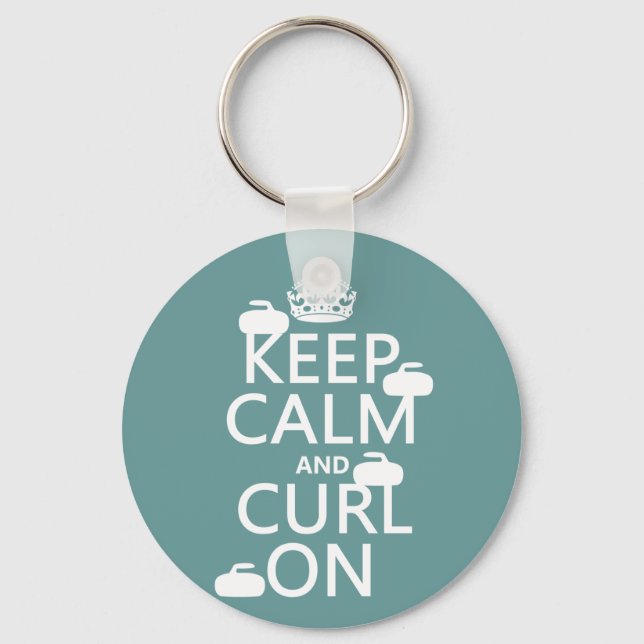 Ruhe und Curl On behalten (beliebig farbig) Schlüsselanhänger (Vorderseite)