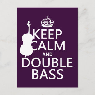 Ruhe und doppelter Bass behalten (beliebige Hinter Postkarte