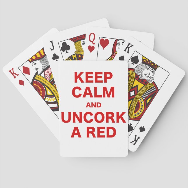 Ruhe und Entcork als Rot behalten Spielkarten (Rückseite)