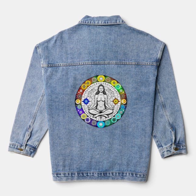 Ruhe und Friedliche Meditation Jeansjacke (Rückseite)