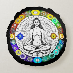 Ruhe und Friedliche Meditation Rundes Kissen