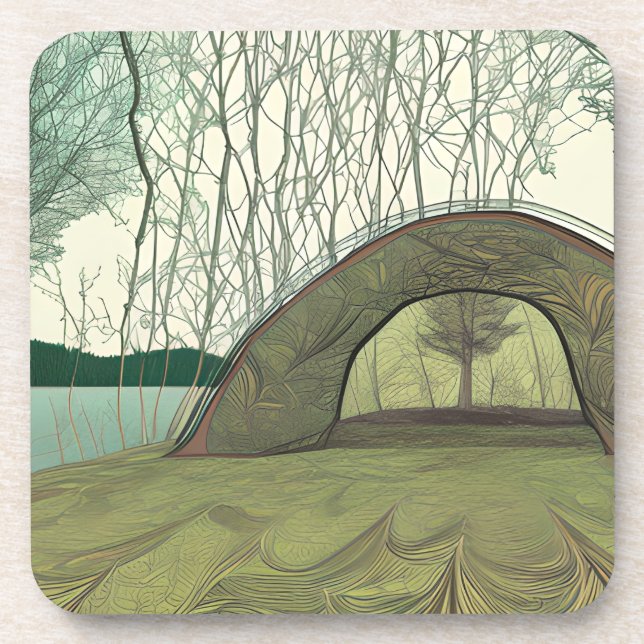 Ruhe und Friedliches Camping Getränkeuntersetzer (Vorderseite)