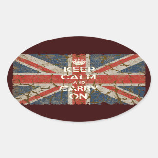 Ruhe und Gelassenheit unter britischer Flagge beib Ovaler Aufkleber