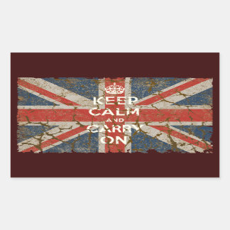 Ruhe und Gelassenheit unter britischer Flagge beib Rechteckiger Aufkleber