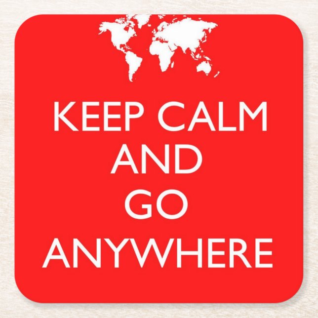 Ruhe und GoAnywhere-Untersetzer behalten Rechteckiger Pappuntersetzer (Vorderseite)