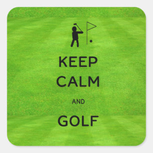 Ruhe und Golf mit grüner Flagge behalten Quadratischer Aufkleber