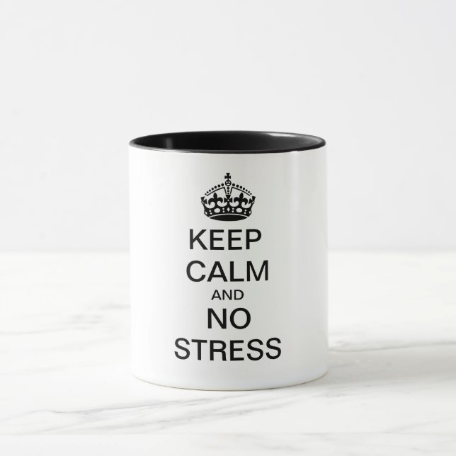 Ruhe und KEINE STRESS behalten - personalisierter  Tasse (Zentrum)