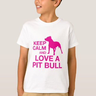 Ruhe und Liebe als Pitbull behalten - PINK T-Shirt
